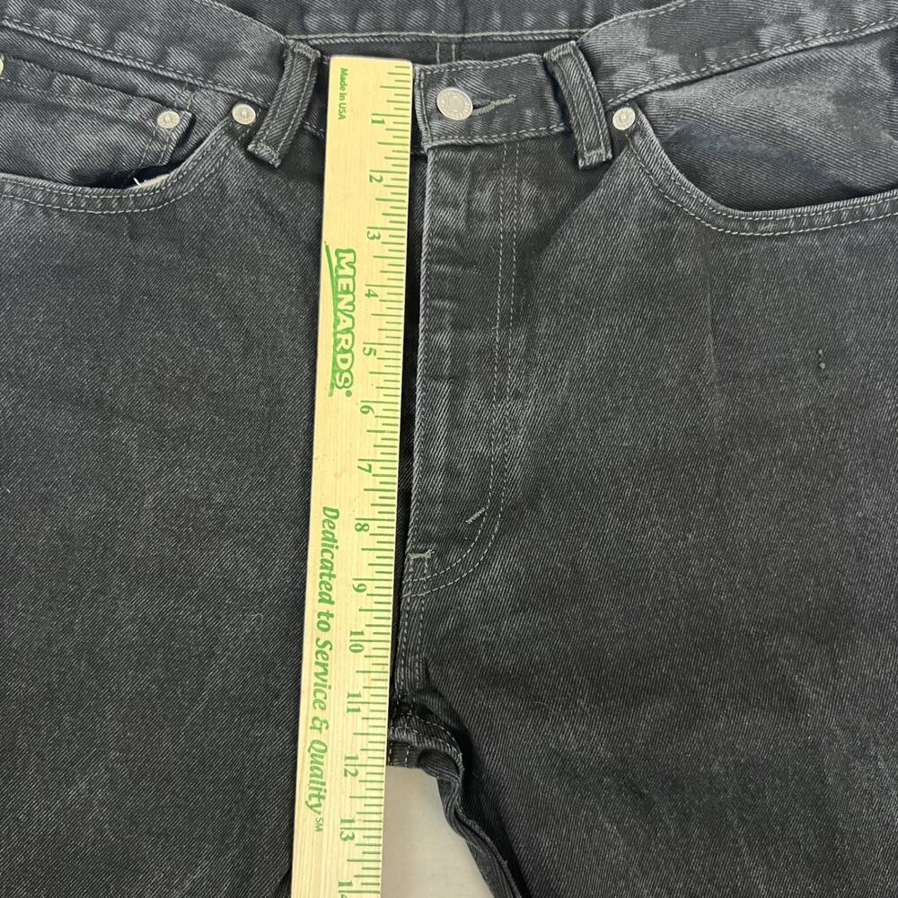 Levis 505 Jeans Mens 36x34 Black Denim Straight Leg Dad Grunge Workwear Classic - Picture 7 of 14
